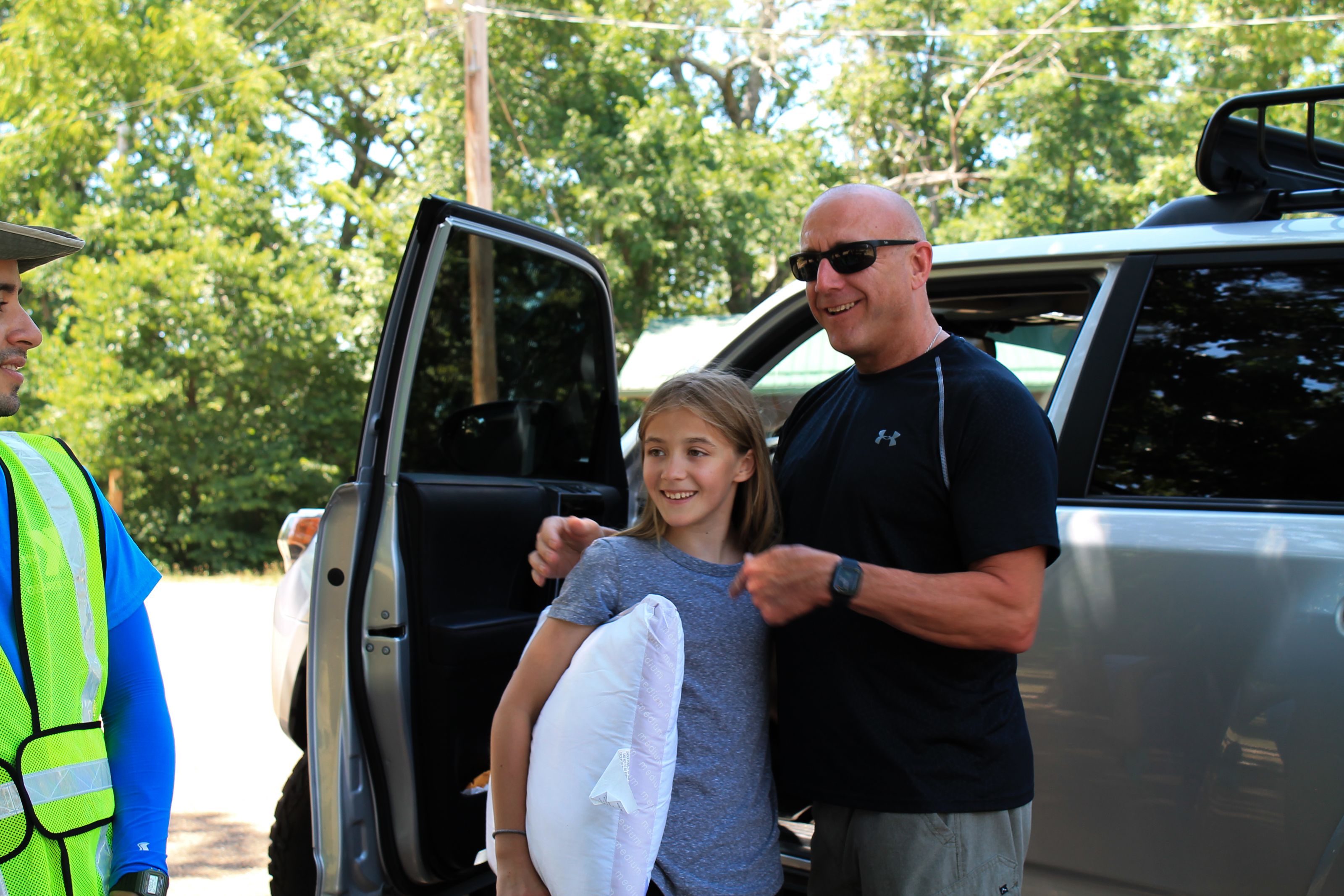 dad dropping off daughter at ymca camp lakewood