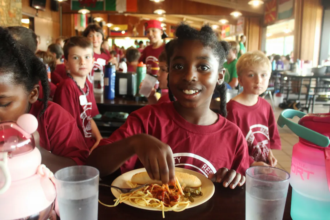 YMCA Camp Lakewood Dining and Food Camper Spaghetti