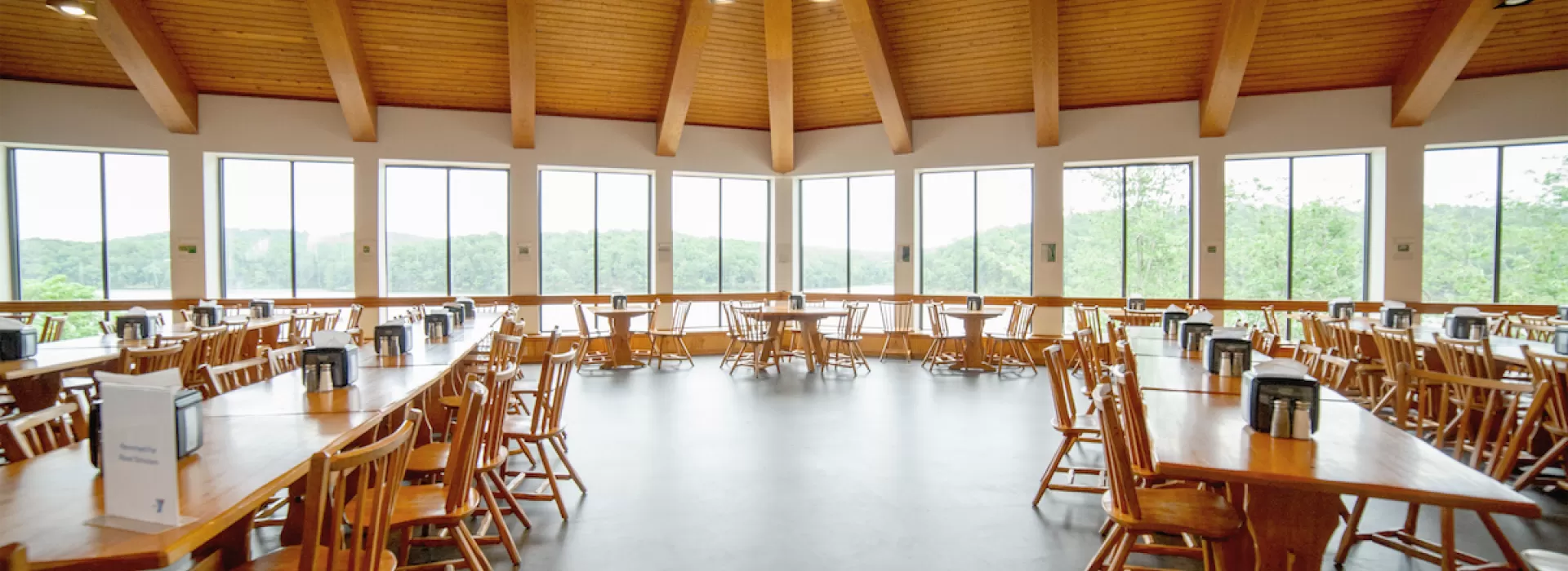 ymca trout lodge dining hall window view